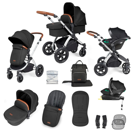 Ickle Bubba Stomp Luxe All In One I-Size Pushchair Pram Travel System & Isofix Base