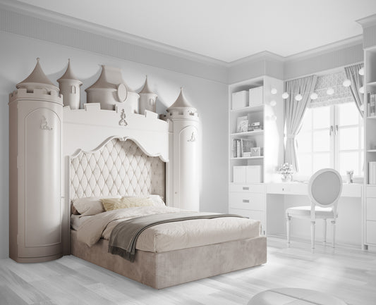 Bambizi Luxury Castle Headboard Toddler Childrens Double Bed
